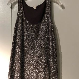 J. Crew Sequin Tank Top in Grey